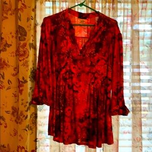 Blouse red with black size 1X